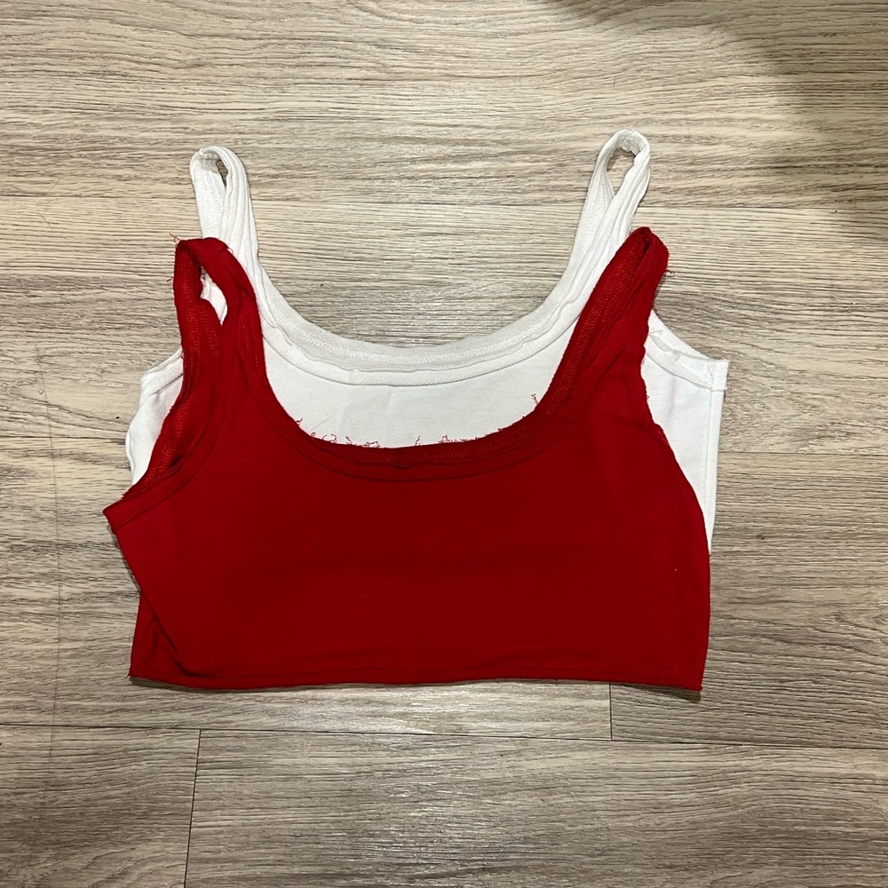SHEIN Red and White Tank Tops